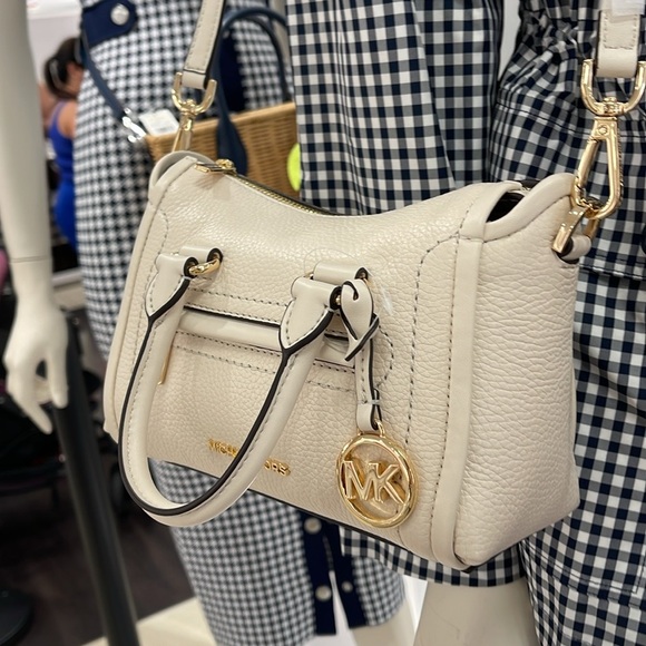 Michael Kors Carine Extra-Small Pebbled Leather Satchel
Light Cream 
NWT - Picture 16 of 16